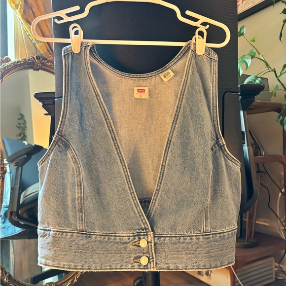 Levi’s Raine Denim Crop Top XL - Picture 4 of 4